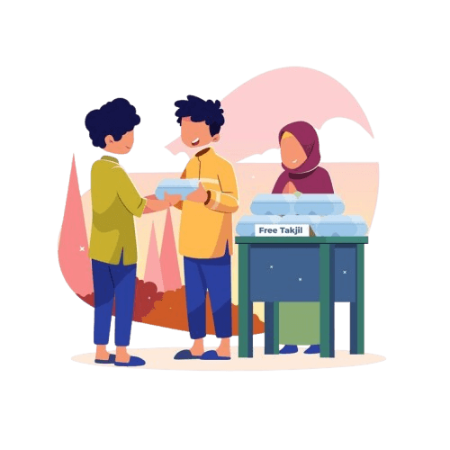 A volunteer handing over a donation box